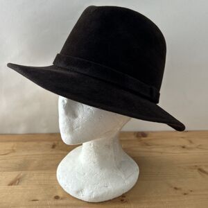 Vtg Giorgio Beverly Hills Fedora Brown Felt Harwhite Hat Made in Italy Sz 7-1/8